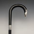 1923 British antique gentleman's cane black shaft pure silver decorative handle 93cm